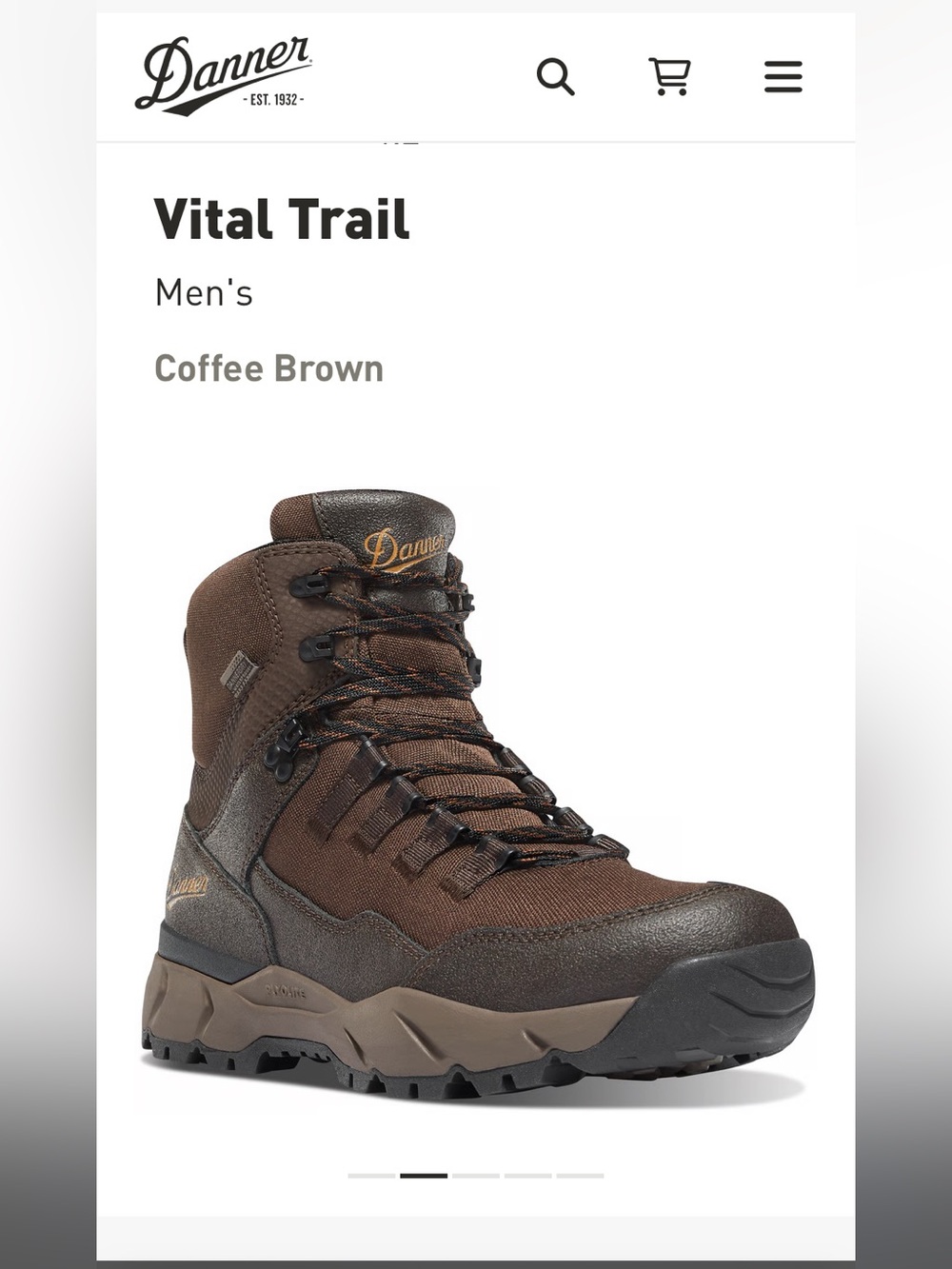EUC Danner vital trail boots in coffee brown